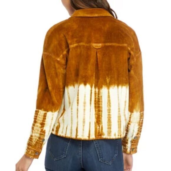 NWT True Craft Women's Corduroy Shirt Jacket Brown Bleach Dye Size Small - Picture 2 of 8